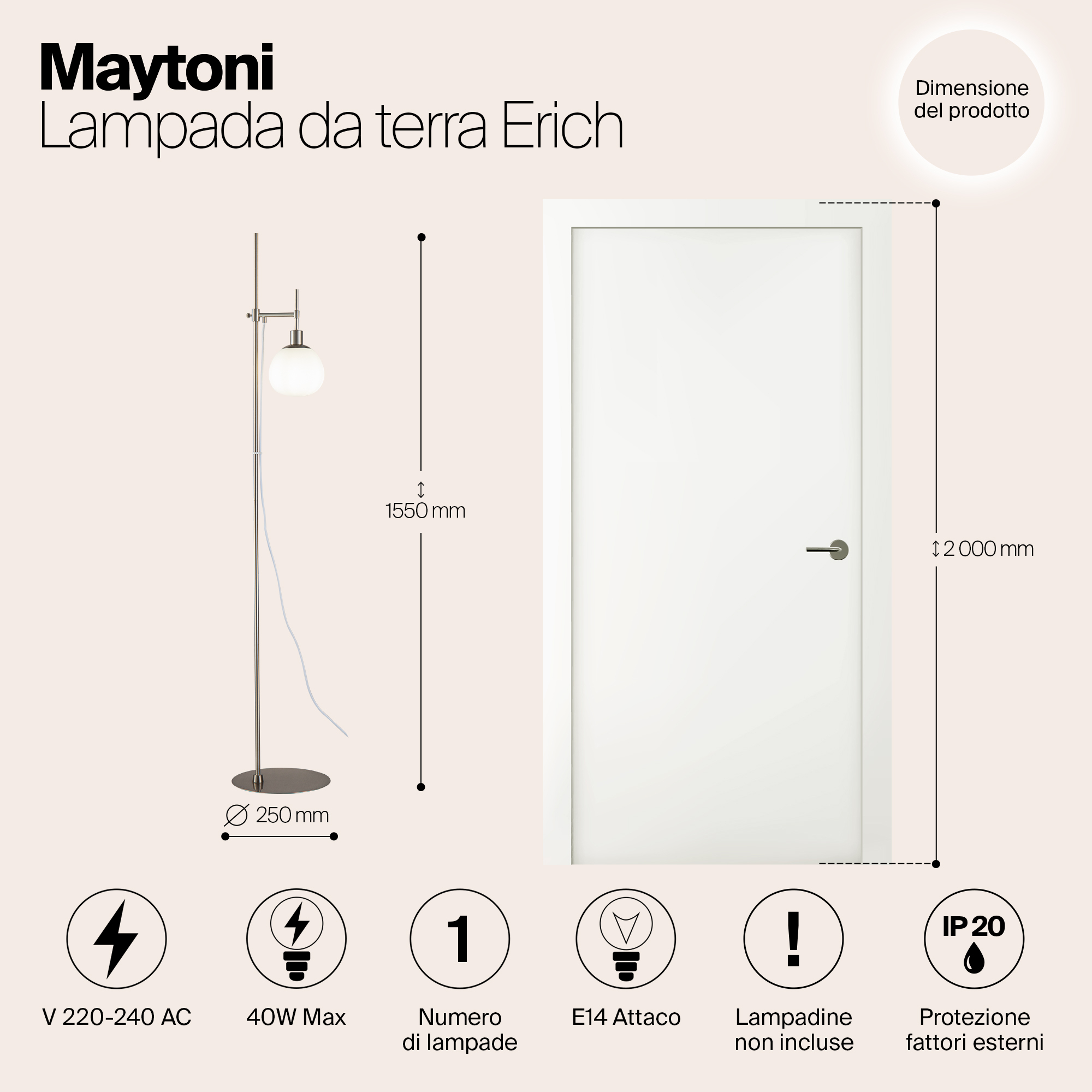 Картинка Торшер Maytoni Erich MOD221-FL-01-N