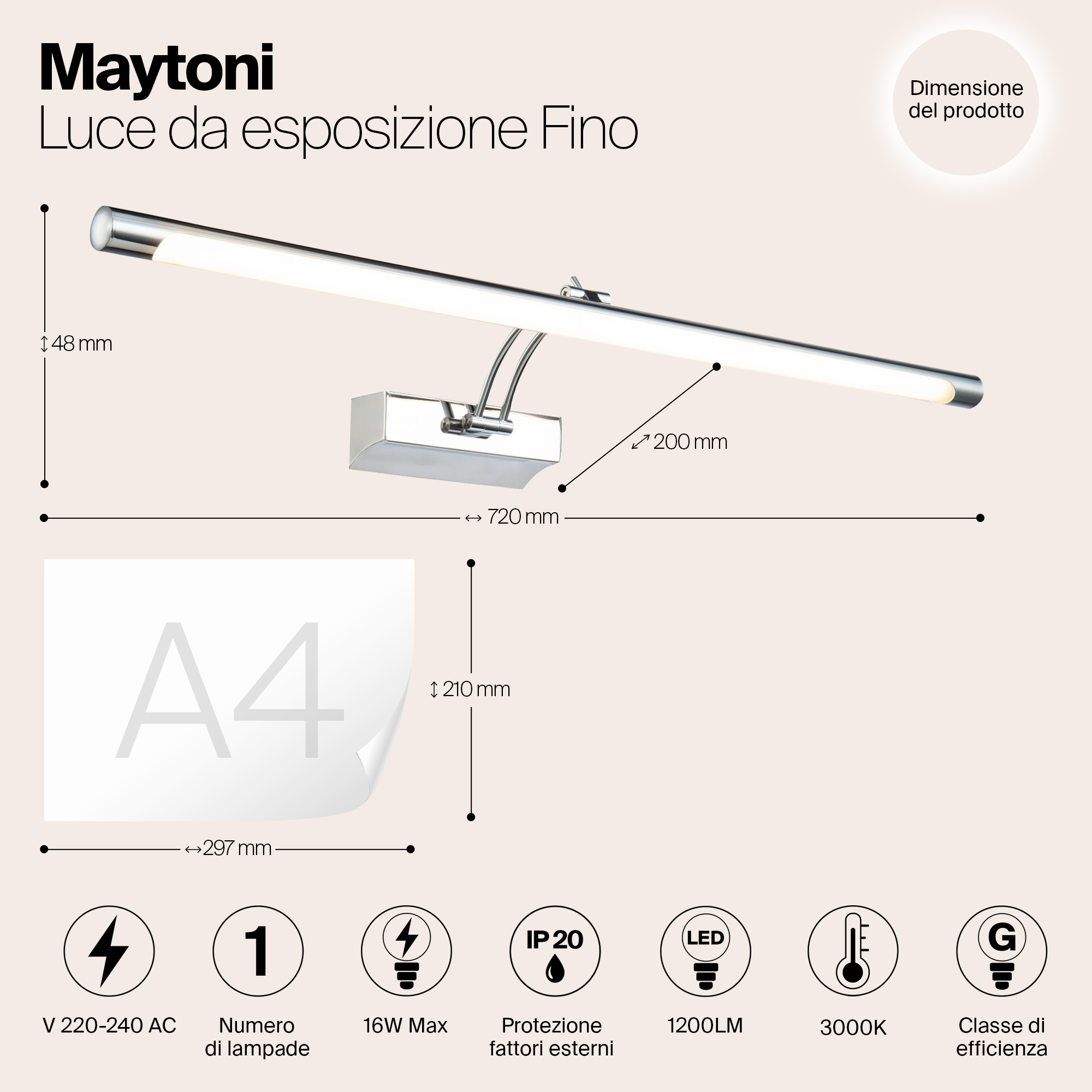 Картинка Подсветка для картин Maytoni Fino MIR003WL-L16CH