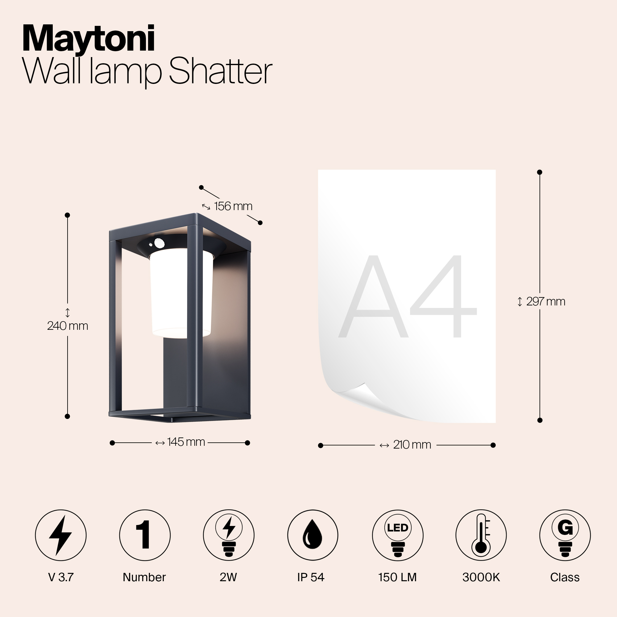 Картинка Настенный светильник (бра) Outdoor OSL457WL-L2GF3K