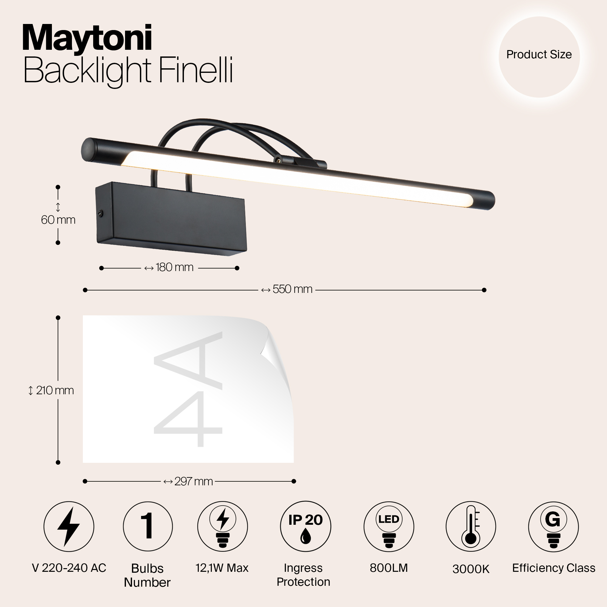 Картинка Подсветка для картин Maytoni Finelli MIR004WL-L12B