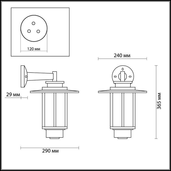 Картинка Уличный настенный светильник Odeon Light Nature Mito 4047/1W