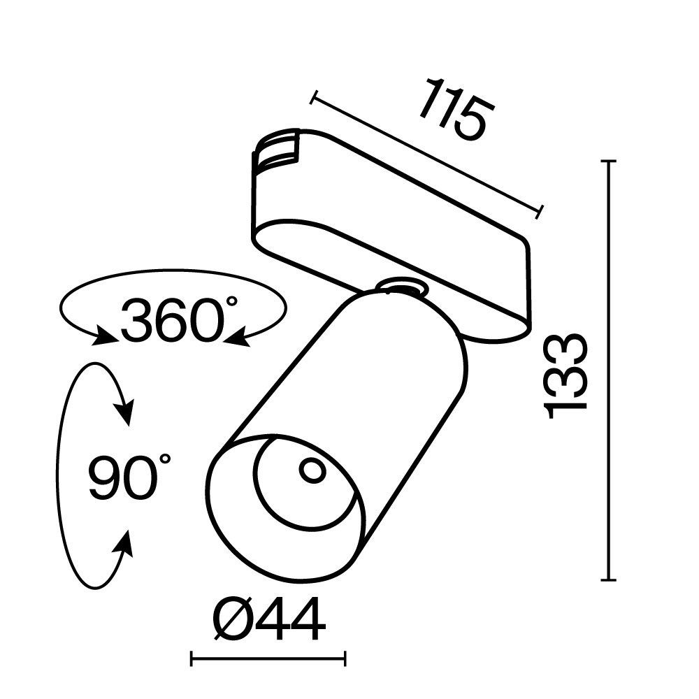 Картинка Трековый светильник Technical TR103-1-12W3K-M-W