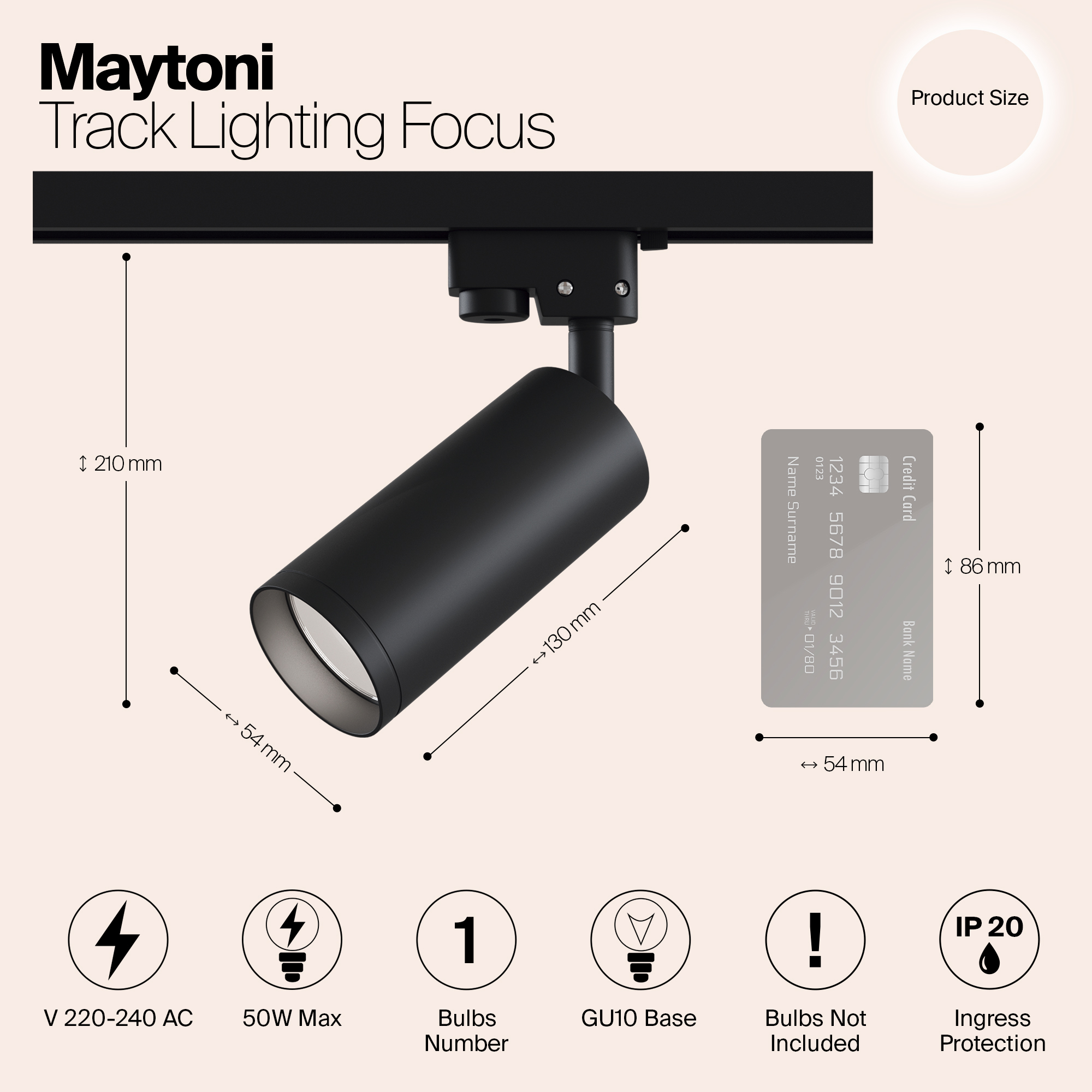 Картинка Трековый светильник Maytoni Track TR004-1-GU10-B