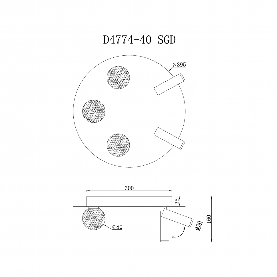 Картинка Светильник потолочный iLedex Telescope iLedex D4774-40 SGD