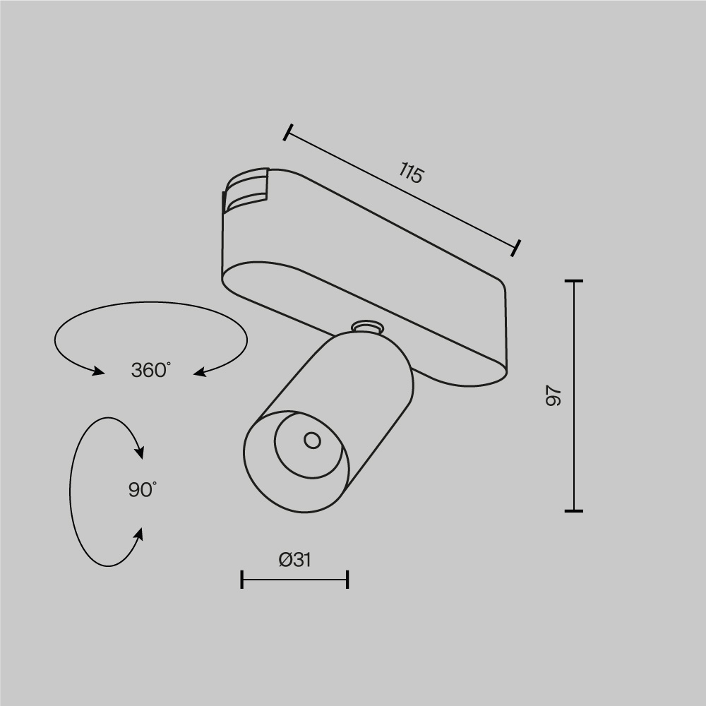 Картинка Трековый светильник Technical TR103-1-5W3K-M-W