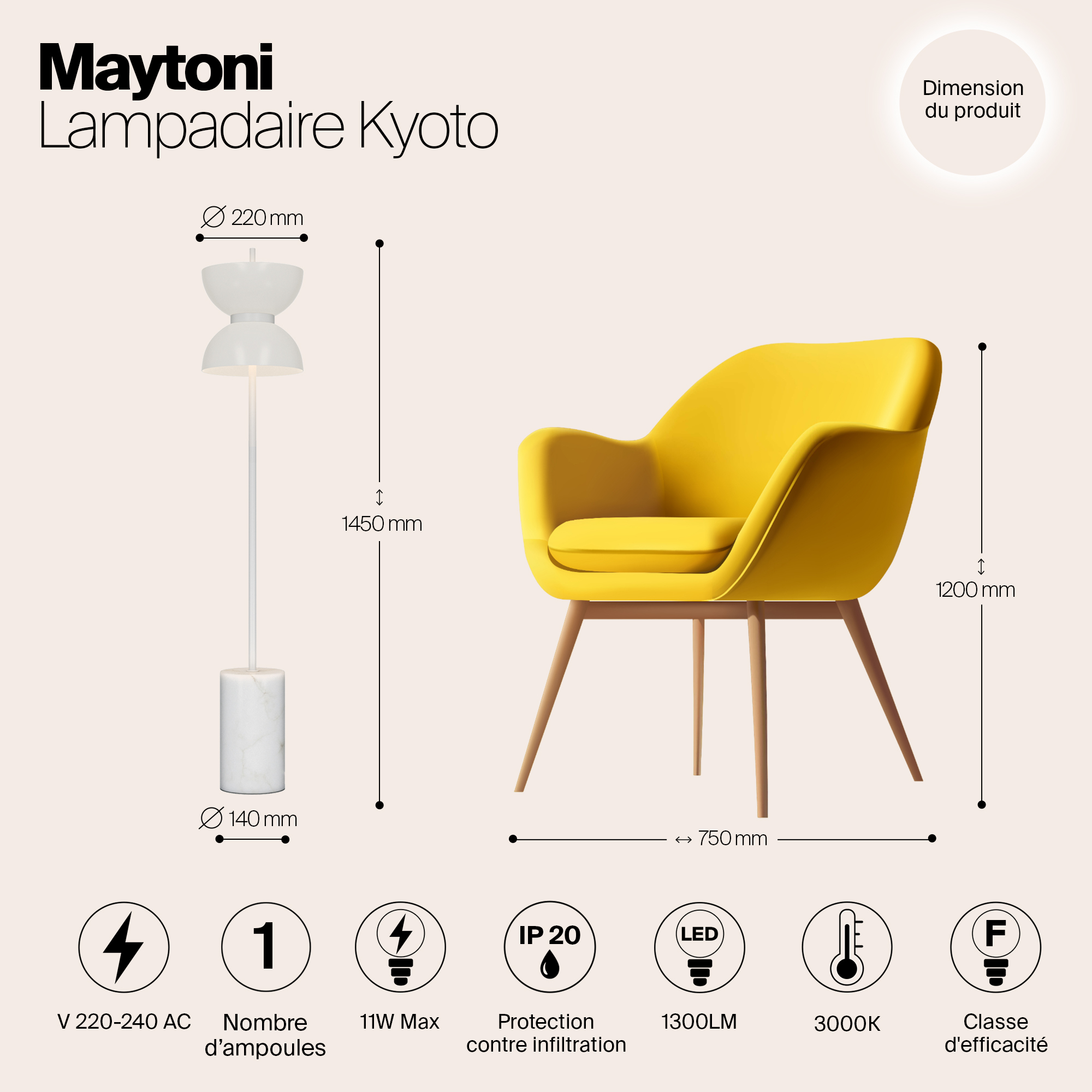 Картинка Напольный светильник (торшер) Maytoni MOD178FL-L11W3K