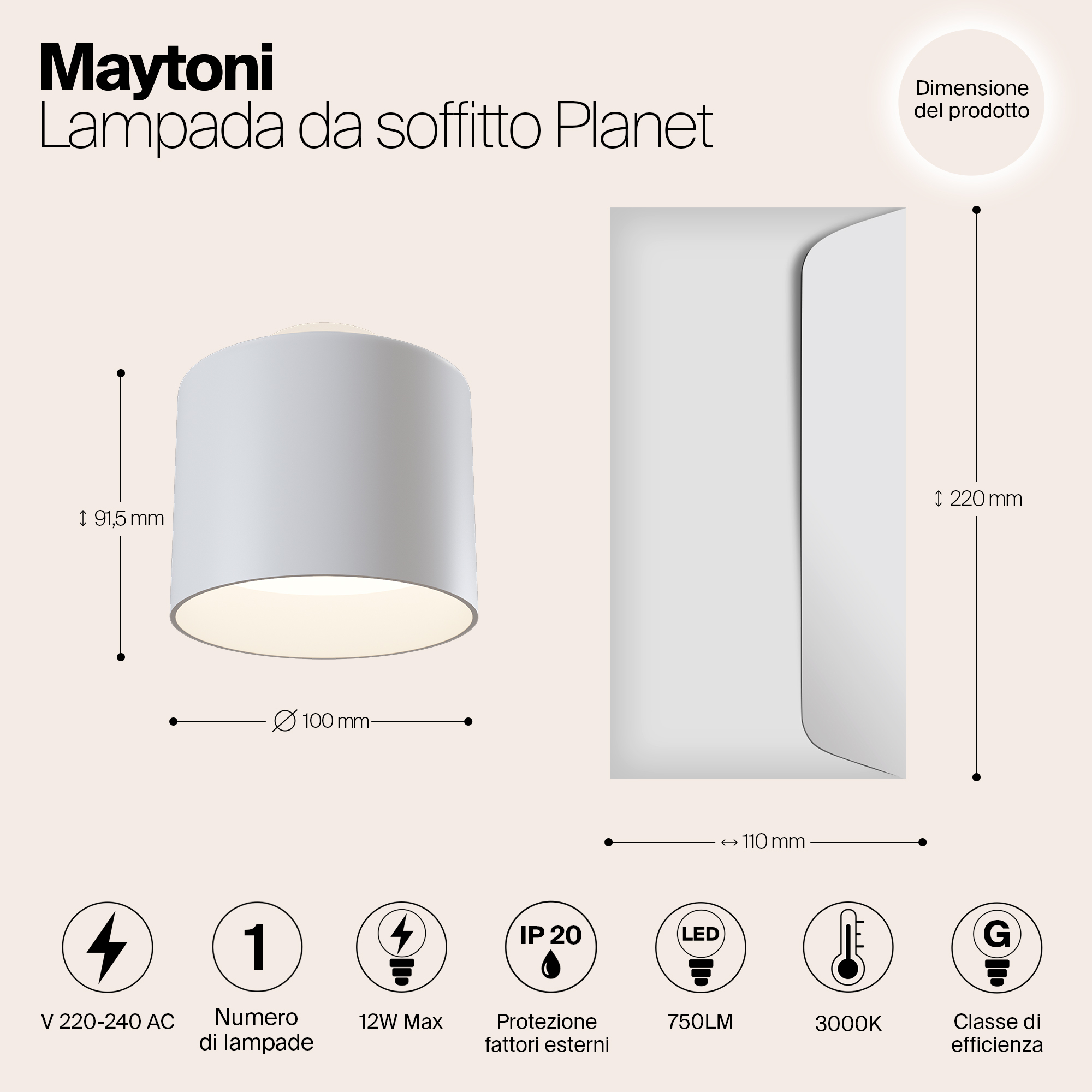 Картинка Потолочный светодиодный светильник Maytoni Planet C009CW-L12W