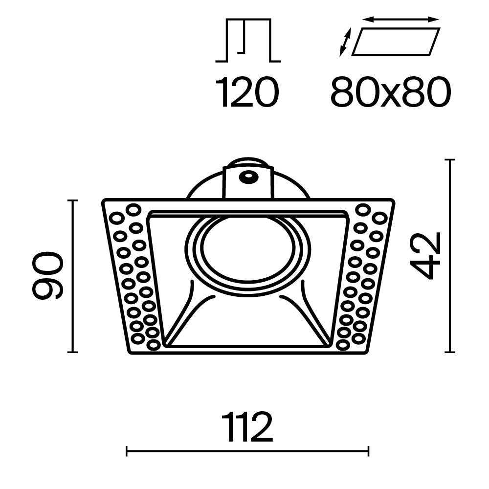 Картинка Встраиваемый светильник Technical DL042-01-SQ-B