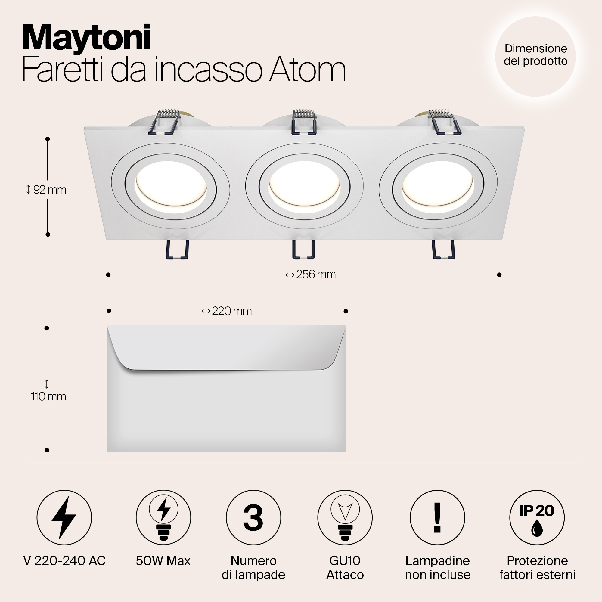 Картинка Встраиваемый светильник Maytoni Atom DL024-2-03W