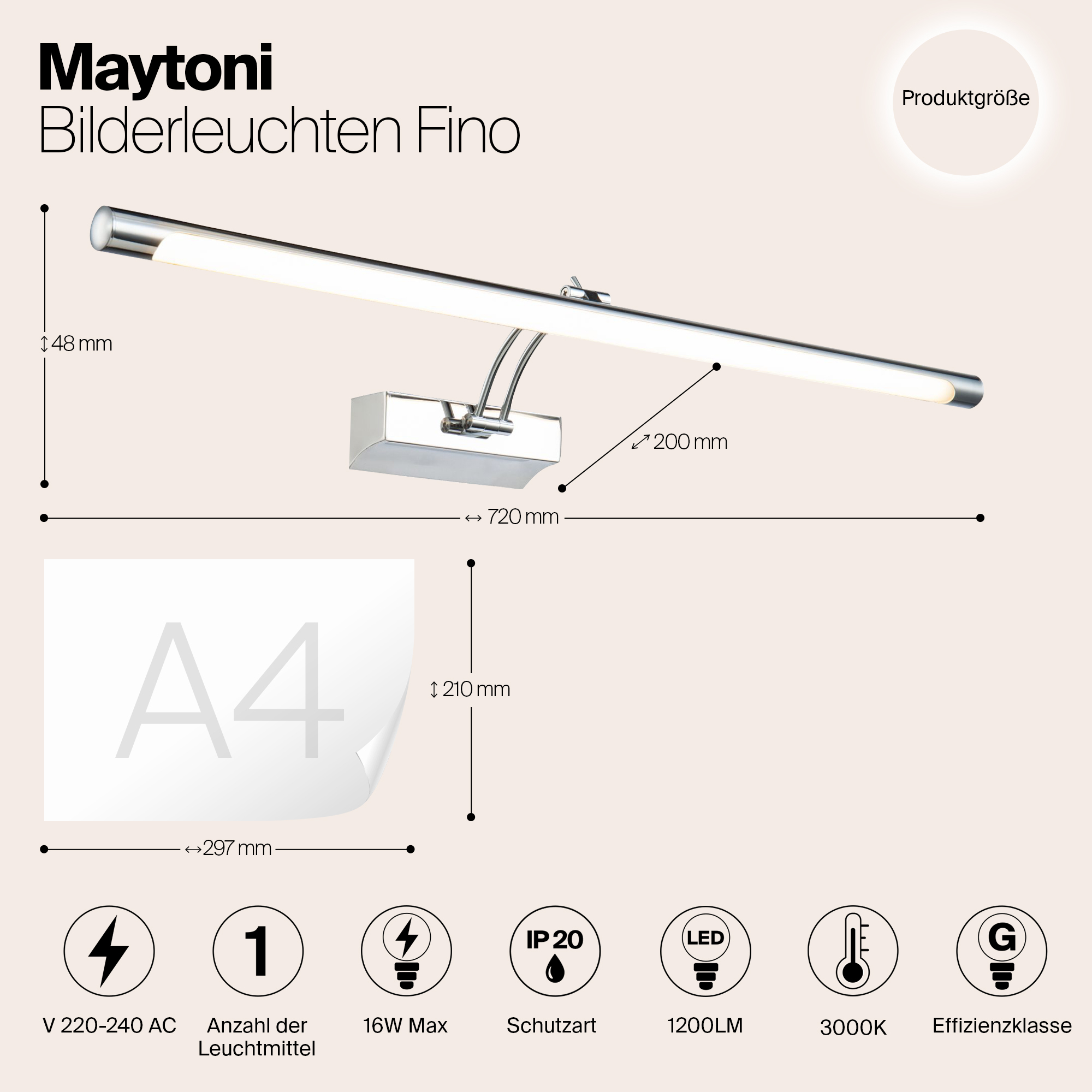Картинка Подсветка для картин Maytoni Fino MIR003WL-L16CH