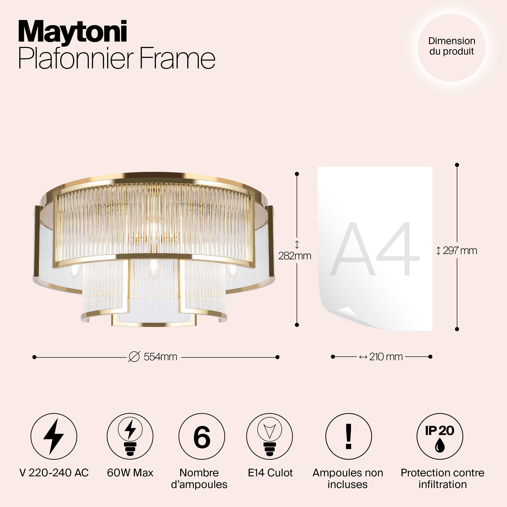 Картинка Потолочный светильник Maytoni MOD174CL-06G