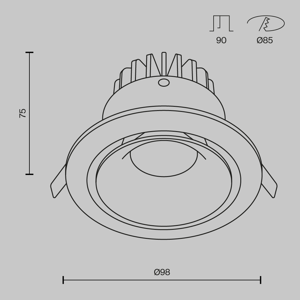 Картинка Встраиваемый светодиодный светильник Maytoni Zoom DL031-2-L12B