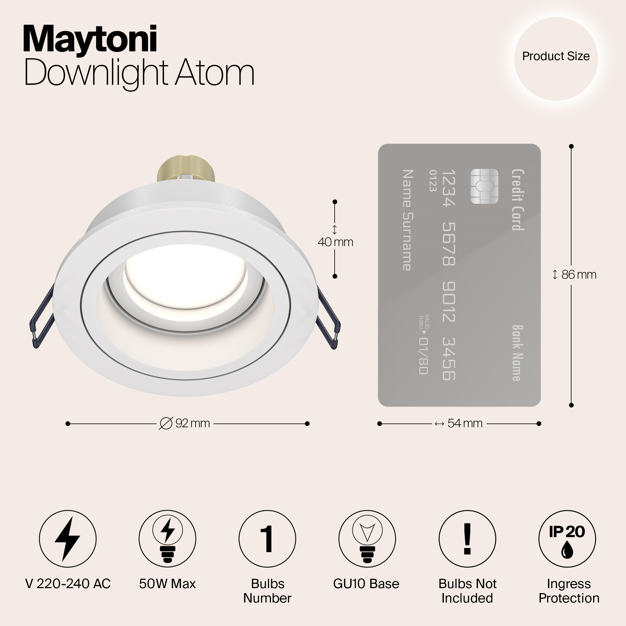 Картинка Встраиваемый светильник Maytoni Akron DL025-2-01W