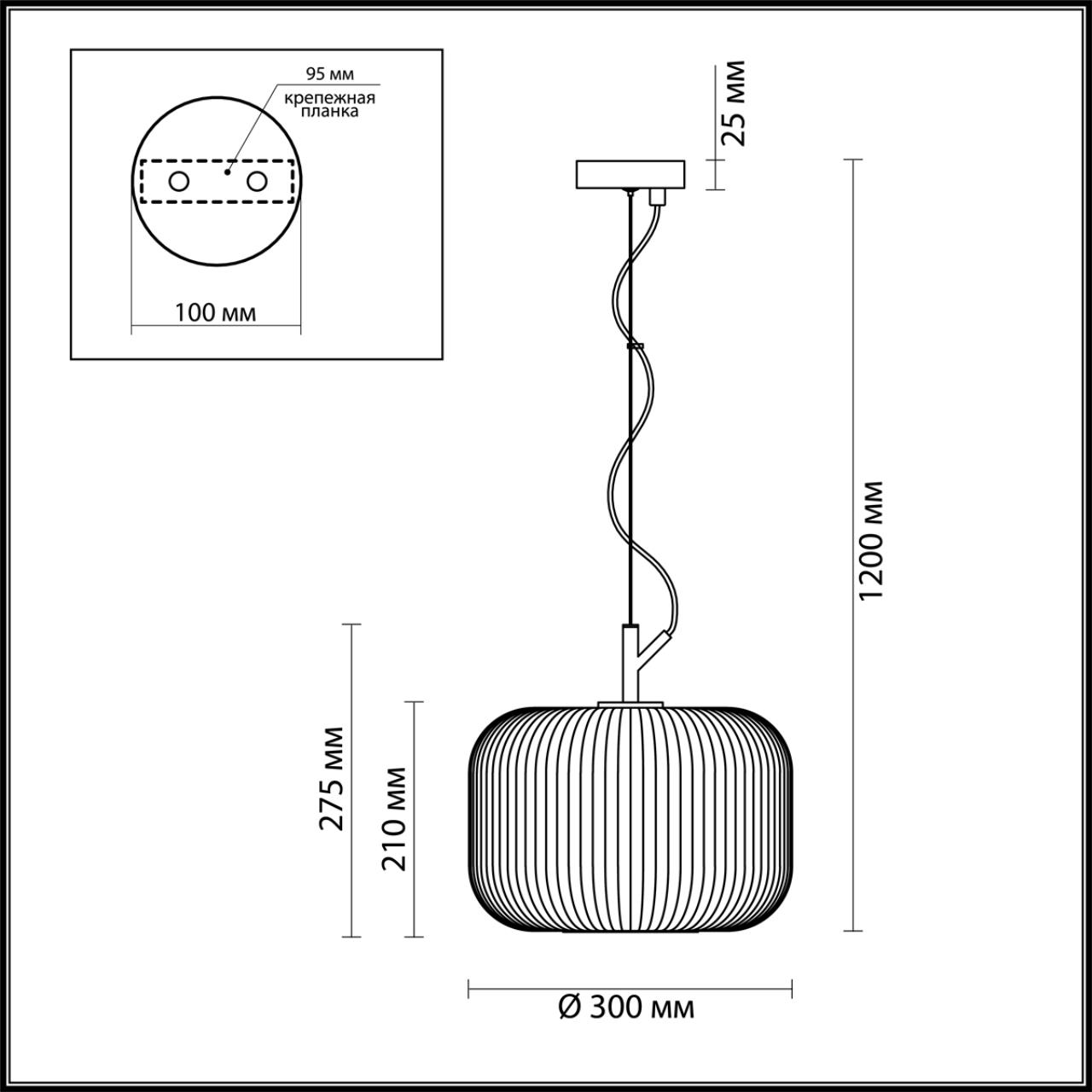 Картинка Подвесной светильник Odeon Light Pendant Roofi 4754/1
