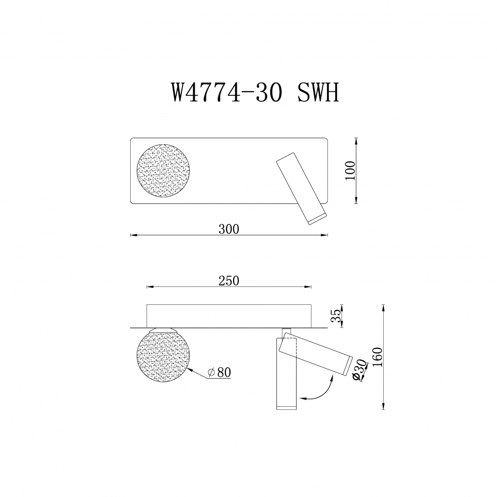 Картинка Светильник настенный iLedex Telescope iLedex W4774-30 SWH