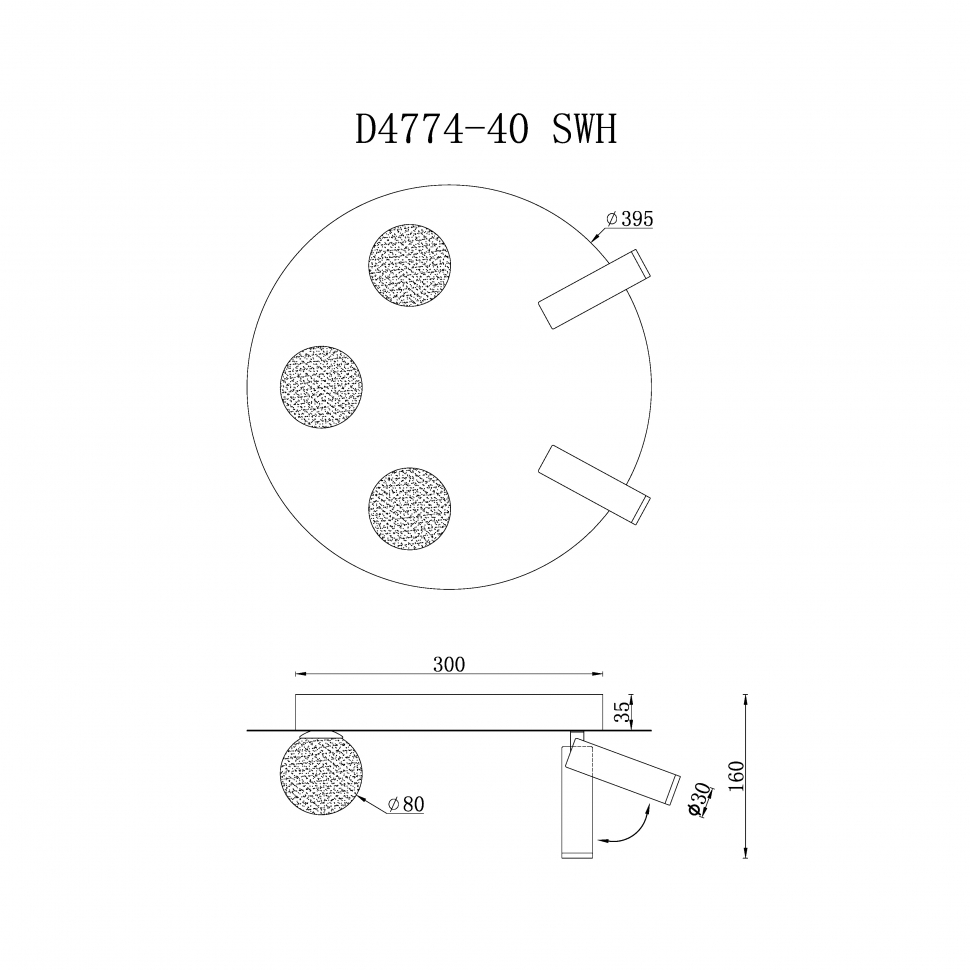 Картинка Светильник потолочный iLedex Telescope iLedex D4774-40 SWH