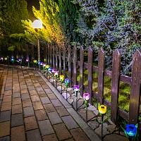USL-C-452/PT305 YELLOW TULIP  Садовый светильник на солнечной батарее ,Желтый тюльпан,. Белый свет. 1*LR аккумулятор в/к. IP44. TM Uniel.