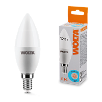 Светодиодная лампа WOLTA 25WC12E14  Свеча  C37 12Вт 1050лм 6500К Е14 1/50 купить в Алматы svet.kz