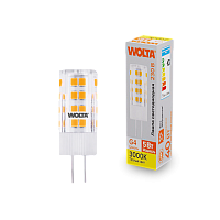 "Светодиодная лампа  WOLTA WSTD-JC-220V5W3KG4-C (керамика) ""Капсульная"" JC 5Вт 460лм 3000K G4 1/10/100/1000" купить в Алматы svet.kz