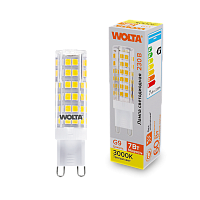 "Светодиодная лампа  WOLTA WSTD-JCD-7W3KG9-C (керамика) ""Капсульная"" JCD 7Вт 600лм 3000K G9 1/10/100/1000" купить в Алматы svet.kz