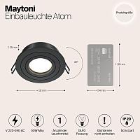 Дополнительная картинка Встраиваемый светильник Maytoni Atom DL023-2-01B