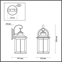 Дополнительная картинка Уличный настенный светильник Odeon Light Nature Mavret 4961/1W