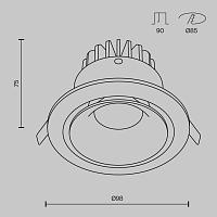 Дополнительная картинка Встраиваемый светильник Technical DL031-L12W4K-W