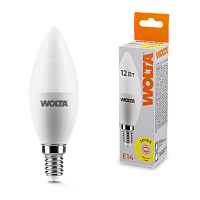 Светодиодная лампа WOLTA 25YC12E14  Свеча  C37 12Вт 1050лм 3000К Е14 1/50 купить в Алматы svet.kz