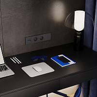Розетка встраиваемая VOLTUM S70 с заземлением и защитными шторками, 16А, (графит) VLS040207 