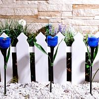 USL-C-454/PT305 BLUE TULIP  Садовый светильник на солнечной батарее ,Синий тюльпан,. Белый свет. 1*LR аккумулятор в/к. IP44. TM Uniel.