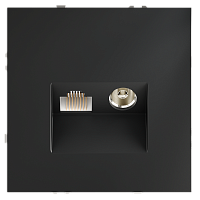 Розетка телевизионная встраиваемая VOLTUM S70 TV+RJ45 кат. 6, (графит) 